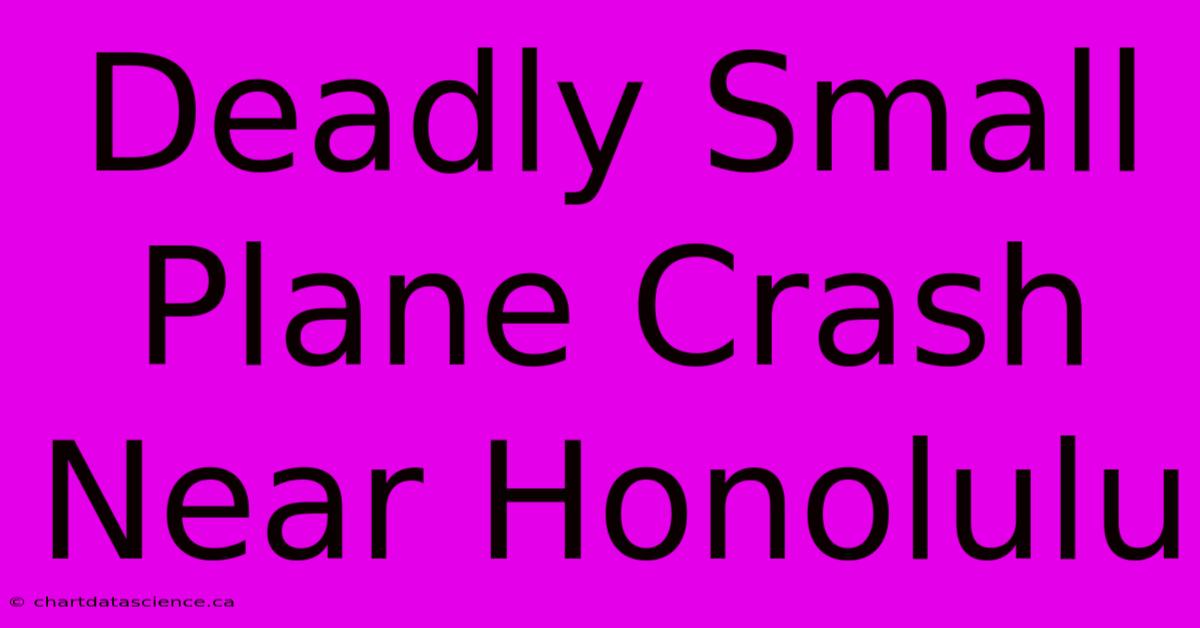 Deadly Small Plane Crash Near Honolulu