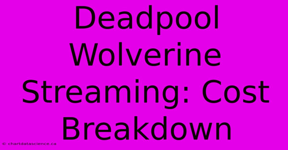 Deadpool Wolverine Streaming: Cost Breakdown