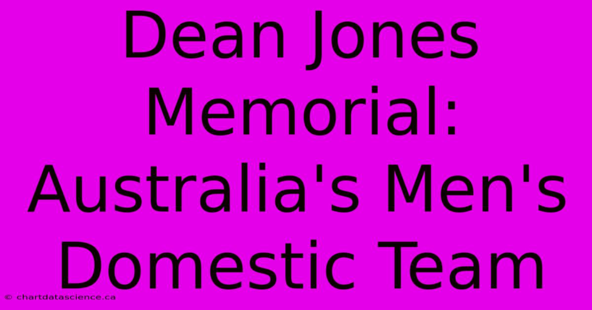 Dean Jones Memorial: Australia's Men's Domestic Team