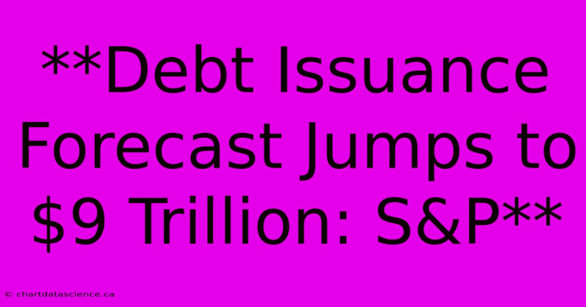 **Debt Issuance Forecast Jumps To $9 Trillion: S&P**