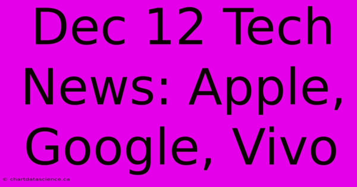 Dec 12 Tech News: Apple, Google, Vivo