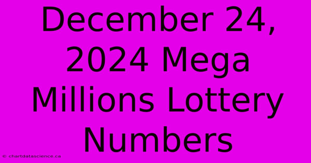 December 24, 2024 Mega Millions Lottery Numbers