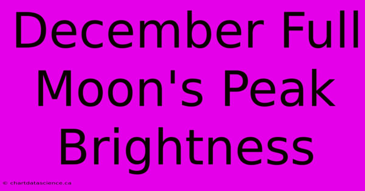 December Full Moon's Peak Brightness