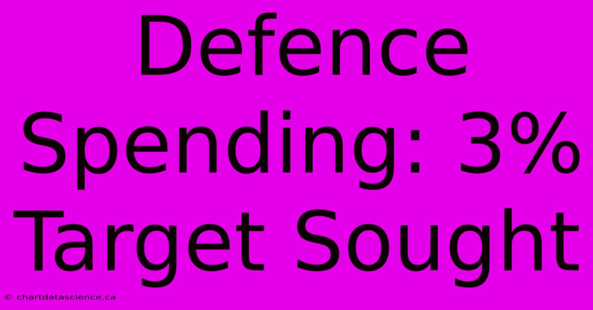 Defence Spending: 3% Target Sought