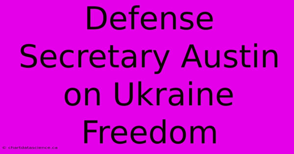 Defense Secretary Austin On Ukraine Freedom