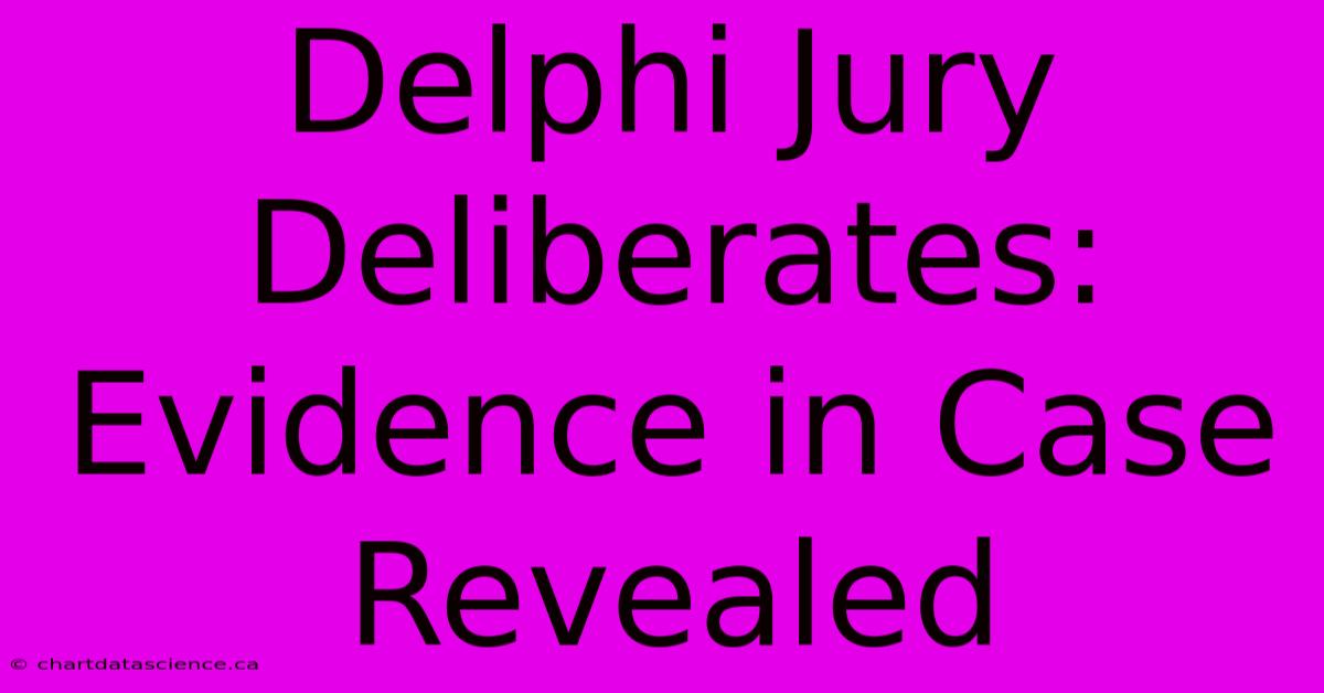 Delphi Jury Deliberates: Evidence In Case Revealed