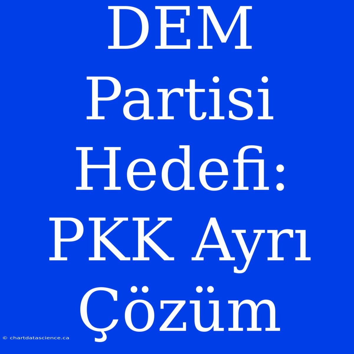 DEM Partisi Hedefi: PKK Ayrı Çözüm