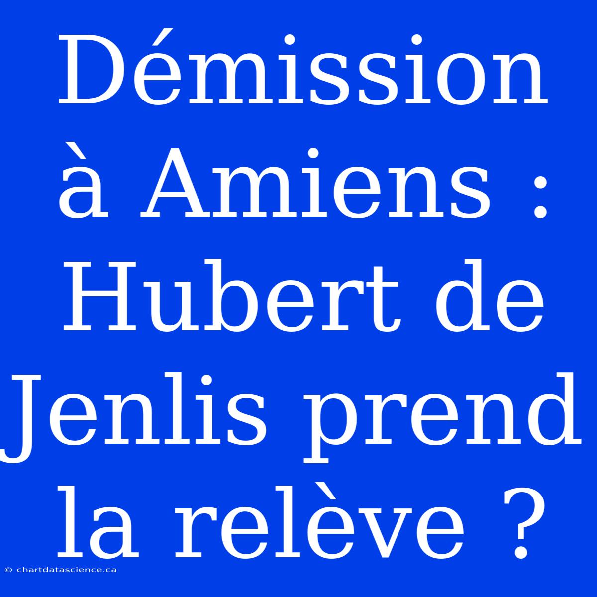 Démission À Amiens : Hubert De Jenlis Prend La Relève ?