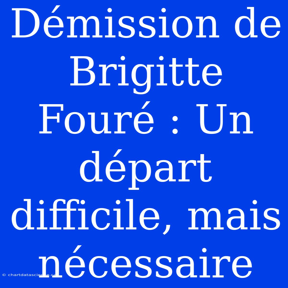 Démission De Brigitte Fouré : Un Départ Difficile, Mais Nécessaire