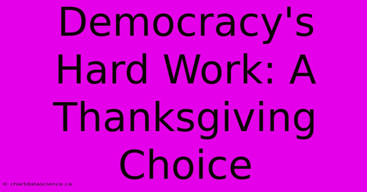 Democracy's Hard Work: A Thanksgiving Choice