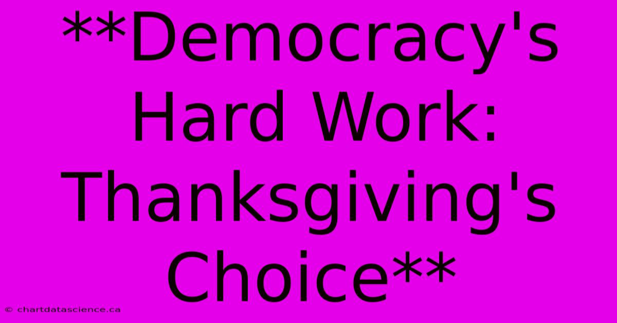 **Democracy's Hard Work: Thanksgiving's Choice**