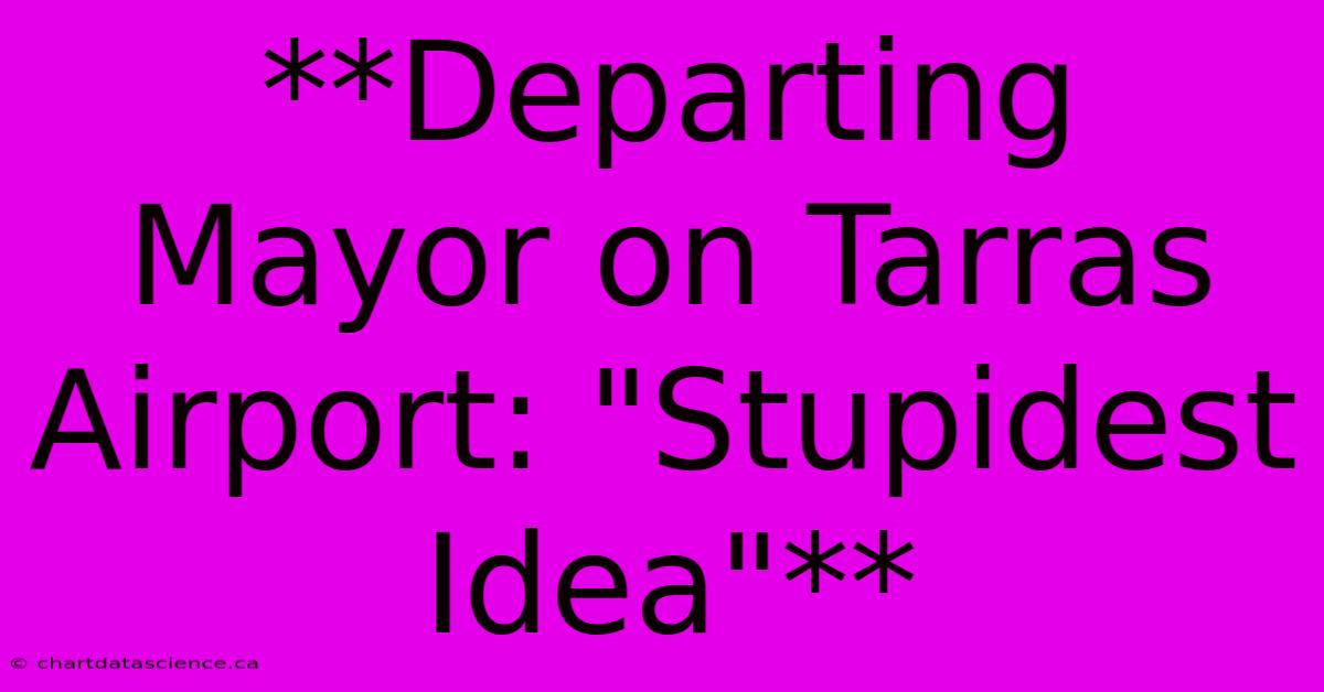 **Departing Mayor On Tarras Airport: 