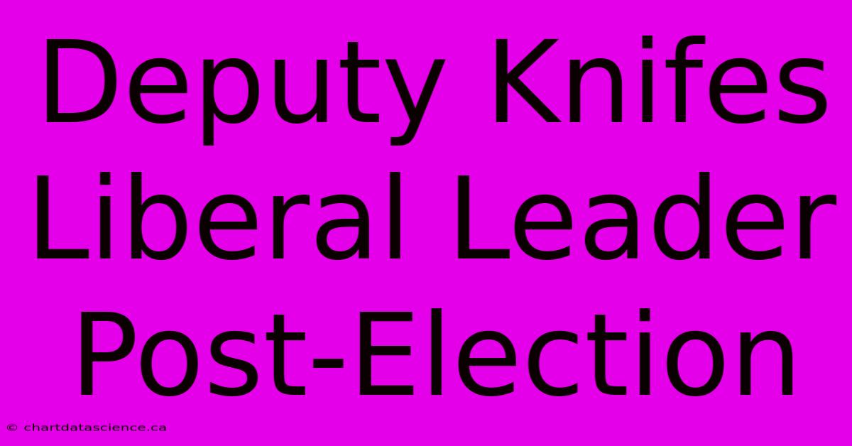 Deputy Knifes Liberal Leader Post-Election