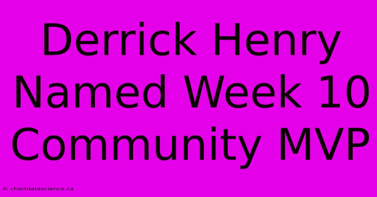 Derrick Henry Named Week 10 Community MVP