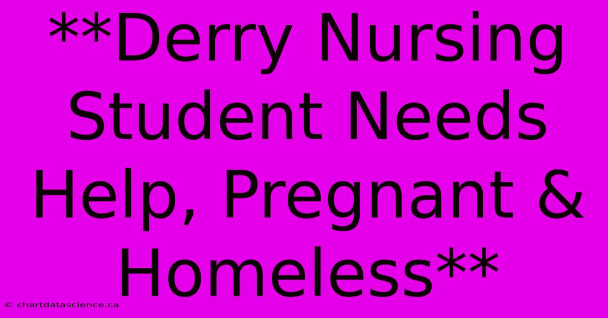 **Derry Nursing Student Needs Help, Pregnant & Homeless**