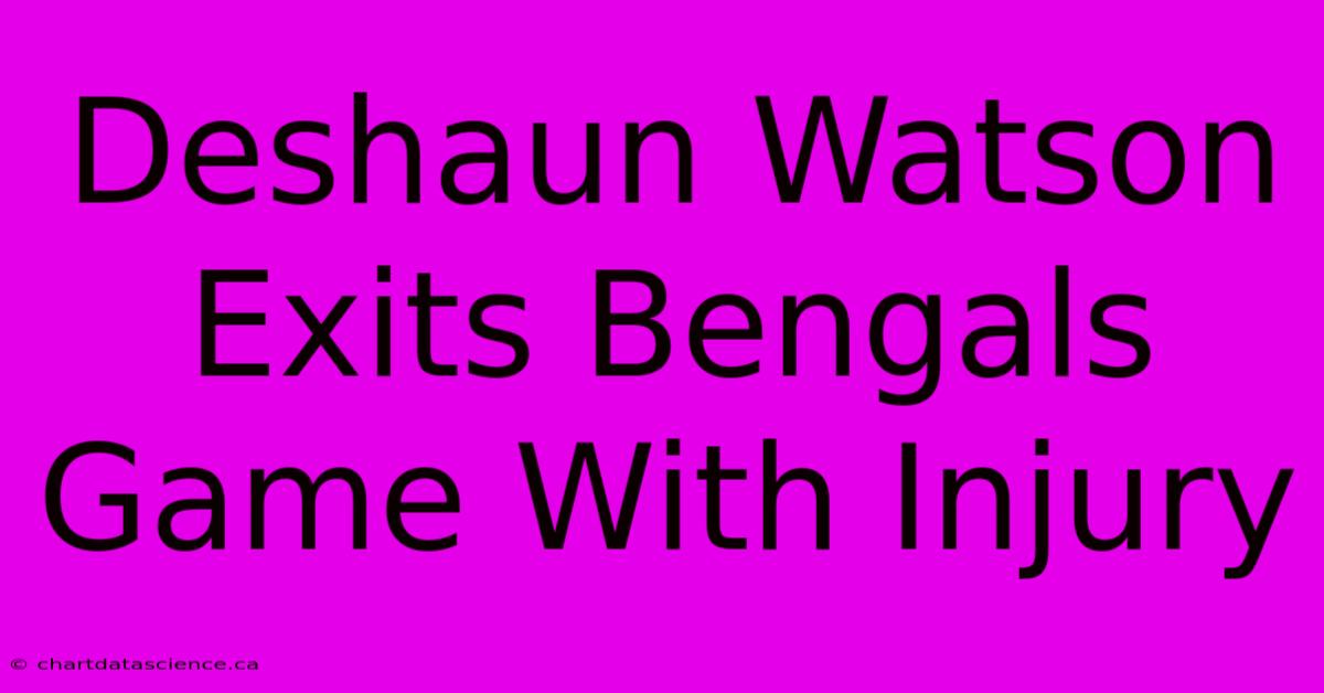 Deshaun Watson Exits Bengals Game With Injury