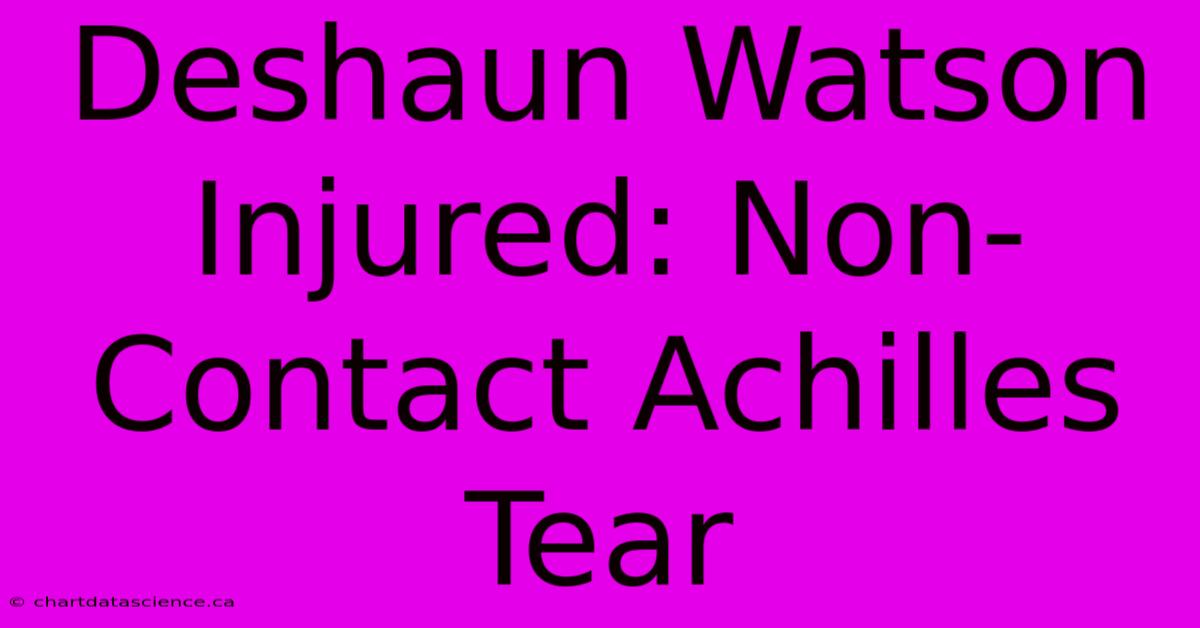 Deshaun Watson Injured: Non-Contact Achilles Tear