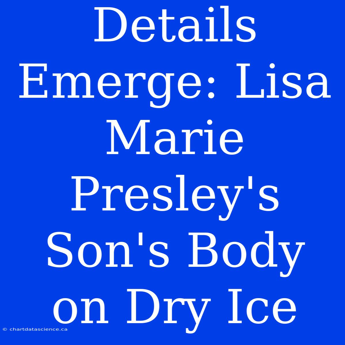 Details Emerge: Lisa Marie Presley's Son's Body On Dry Ice