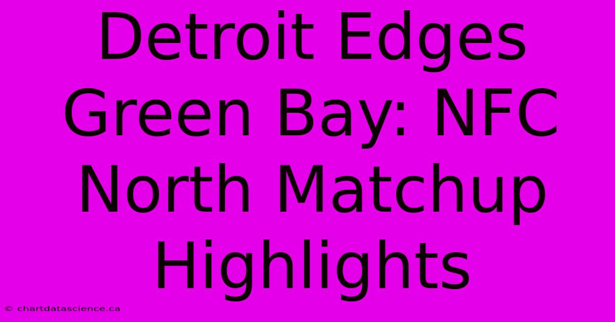 Detroit Edges Green Bay: NFC North Matchup Highlights 