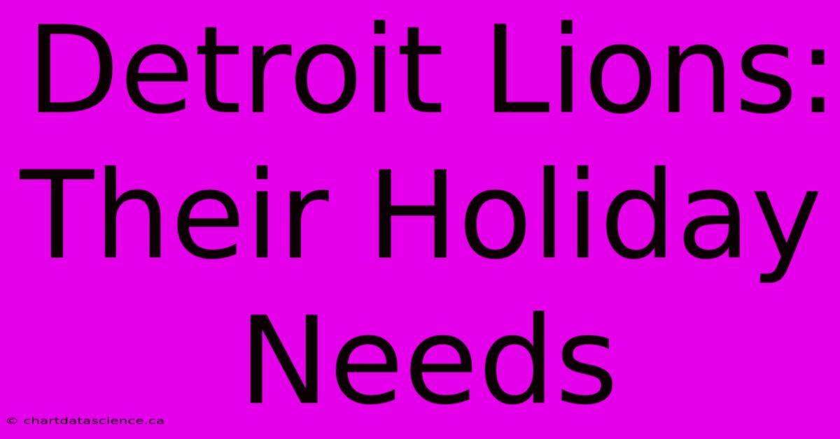 Detroit Lions:  Their Holiday Needs