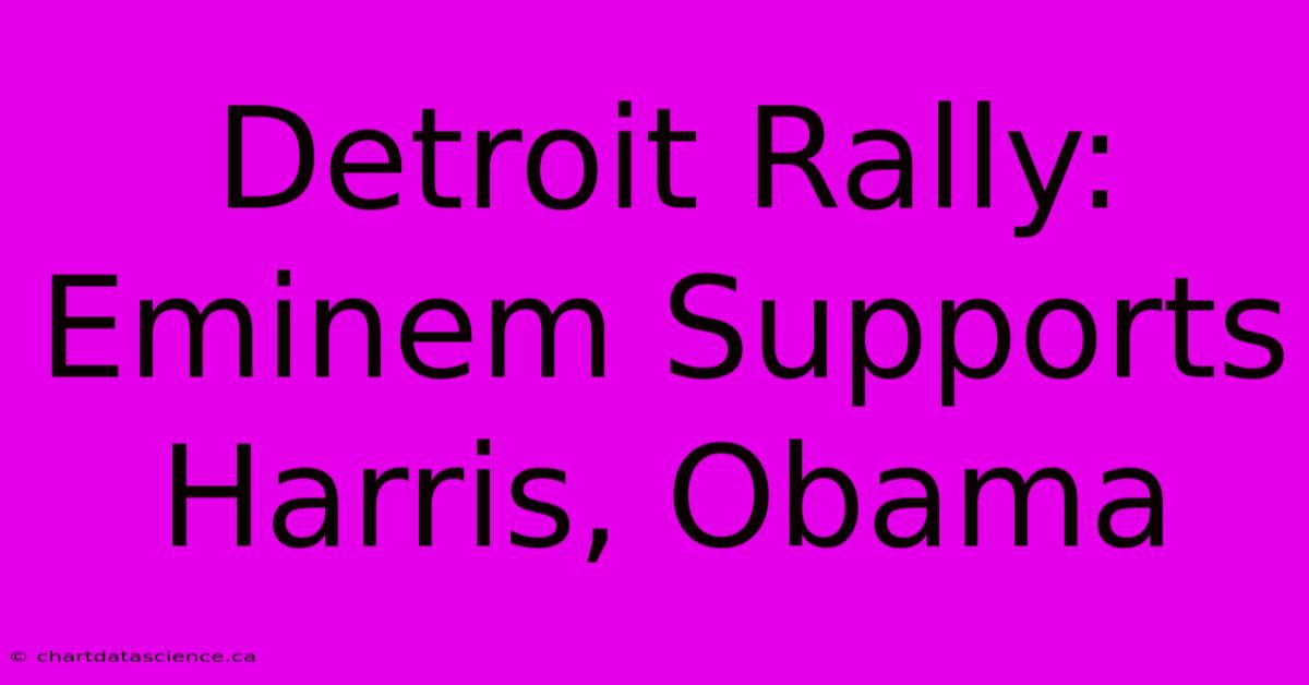 Detroit Rally: Eminem Supports Harris, Obama