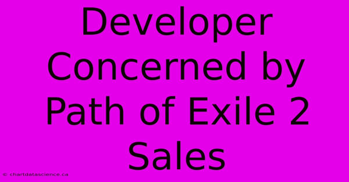 Developer Concerned By Path Of Exile 2 Sales