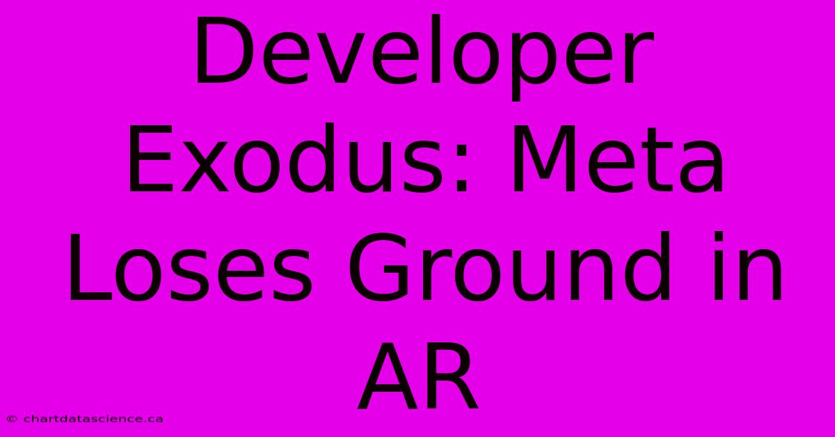 Developer Exodus: Meta Loses Ground In AR