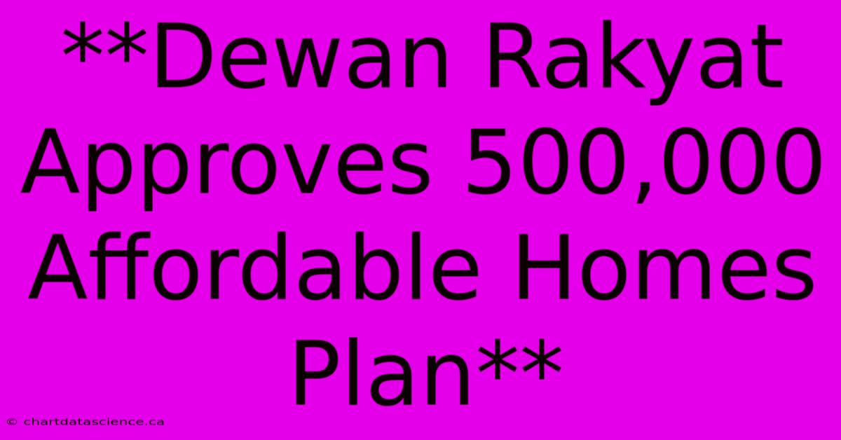 **Dewan Rakyat Approves 500,000 Affordable Homes Plan**