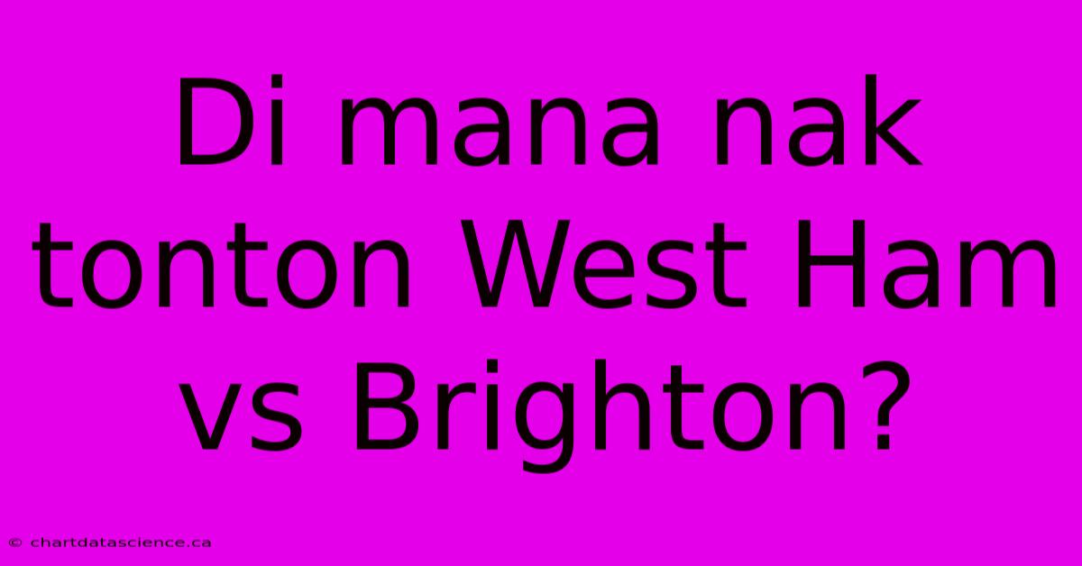 Di Mana Nak Tonton West Ham Vs Brighton?