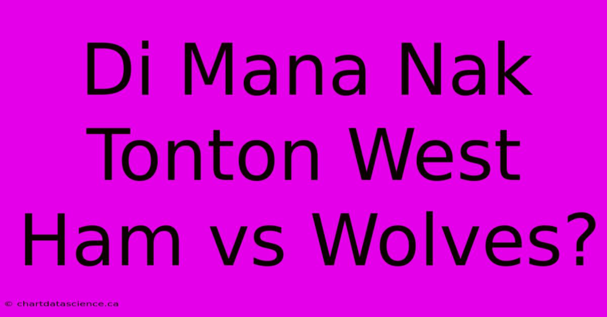 Di Mana Nak Tonton West Ham Vs Wolves?