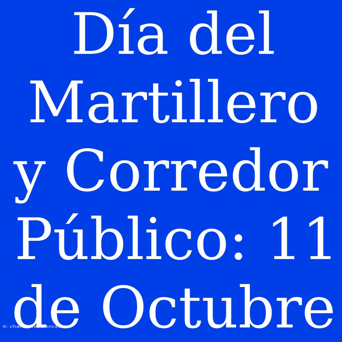 Día Del Martillero Y Corredor Público: 11 De Octubre