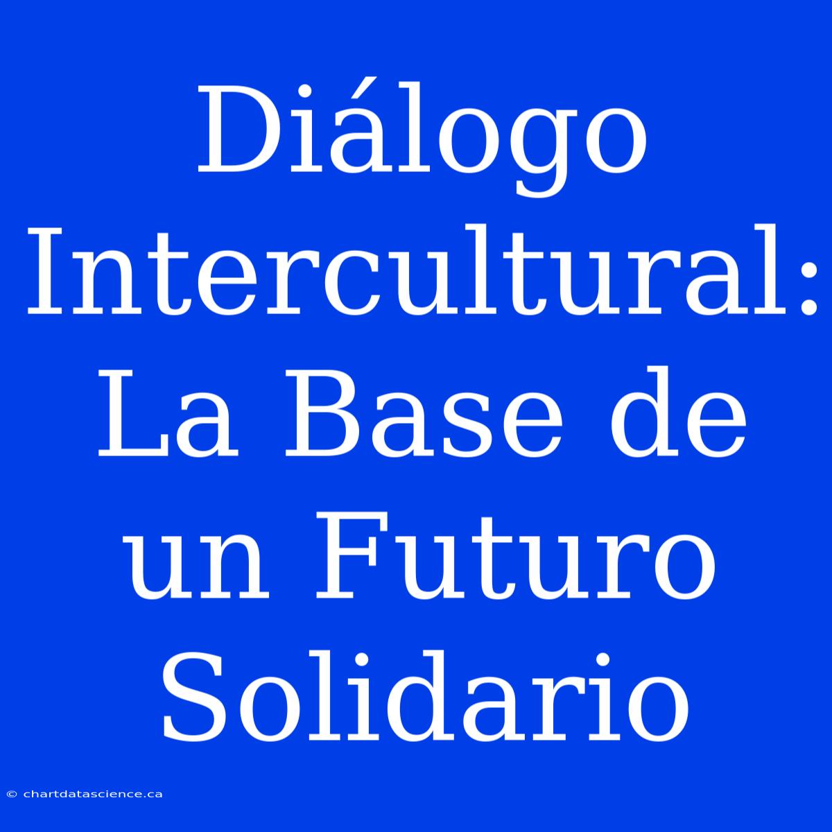 Diálogo Intercultural: La Base De Un Futuro Solidario