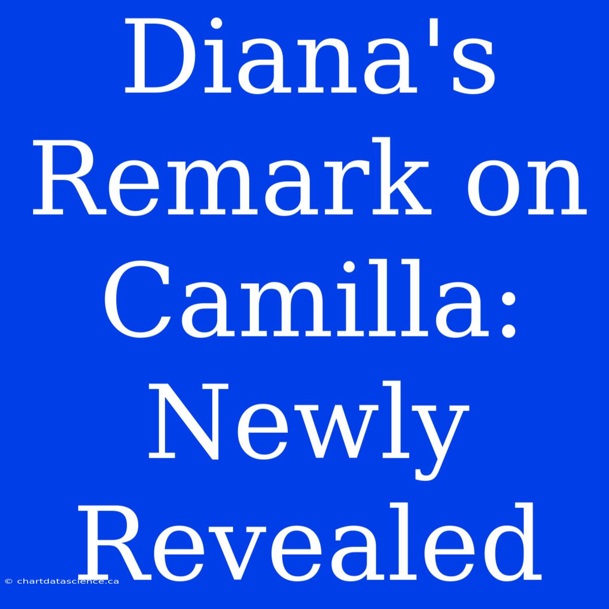 Diana's Remark On Camilla: Newly Revealed