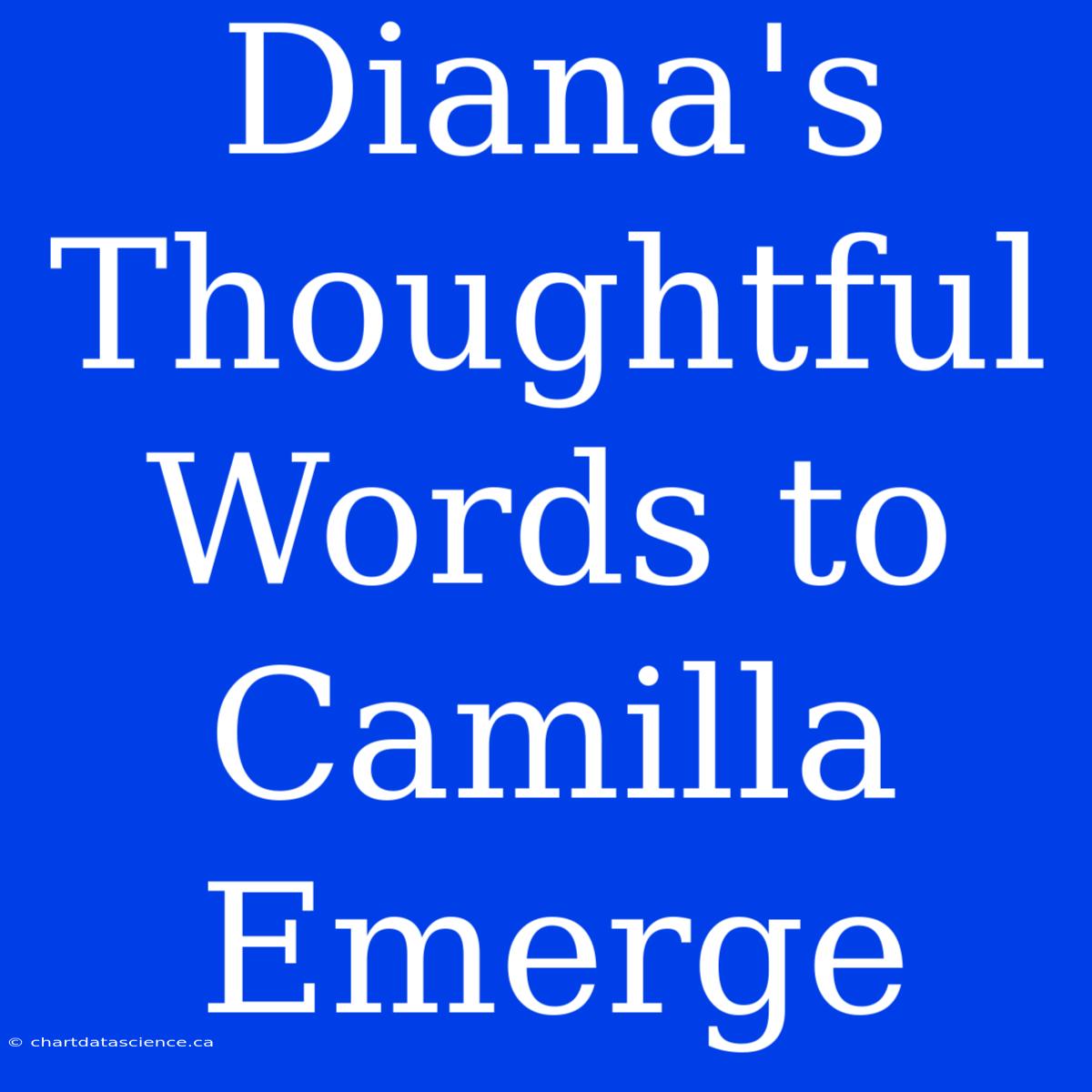 Diana's Thoughtful Words To Camilla Emerge