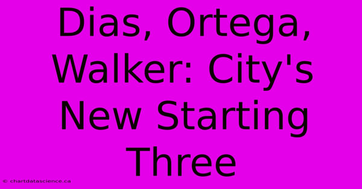 Dias, Ortega, Walker: City's New Starting Three