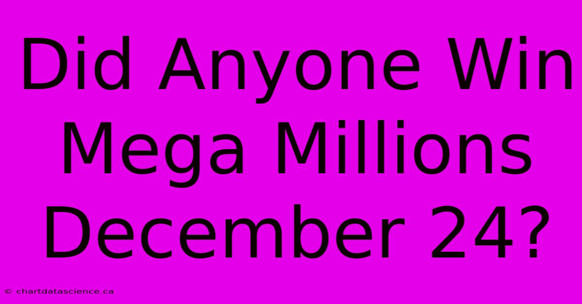 Did Anyone Win Mega Millions December 24?