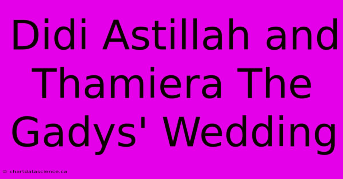 Didi Astillah And Thamiera The Gadys' Wedding