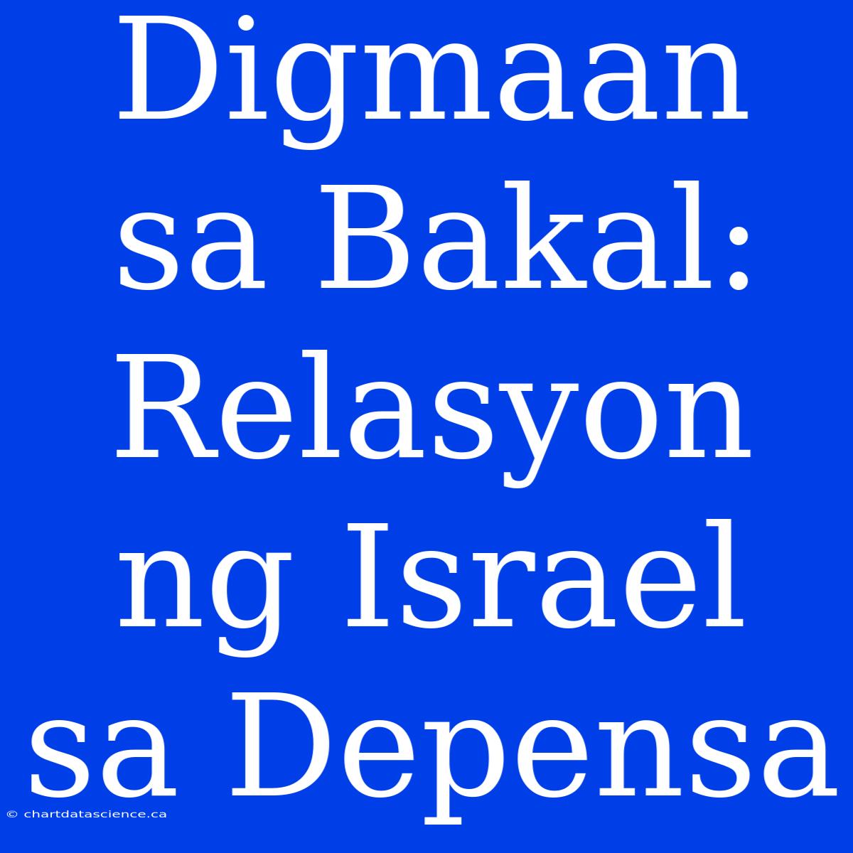 Digmaan Sa Bakal: Relasyon Ng Israel Sa Depensa