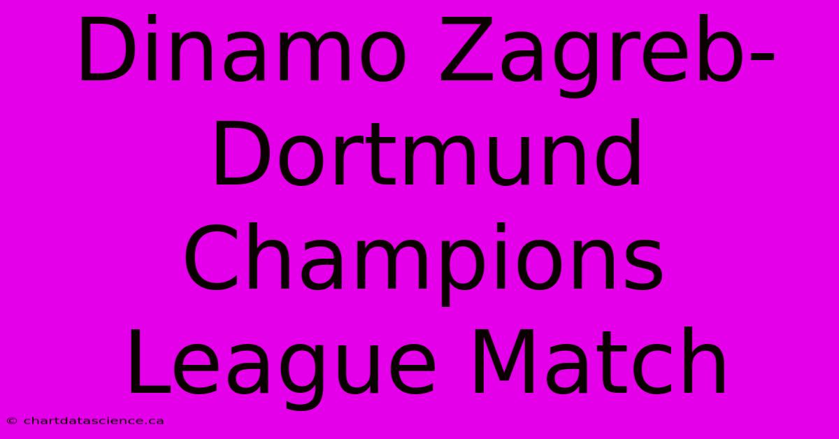 Dinamo Zagreb-Dortmund Champions League Match