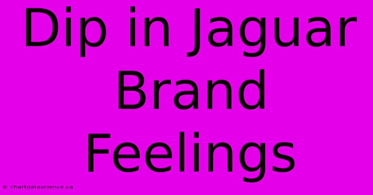 Dip In Jaguar Brand Feelings