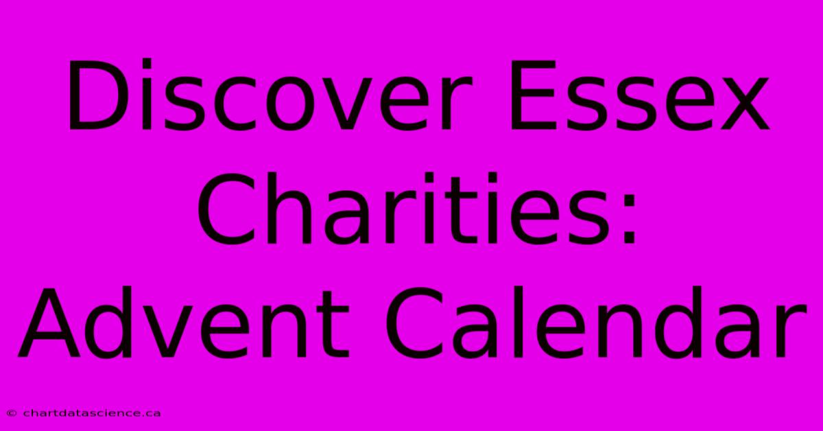 Discover Essex Charities: Advent Calendar