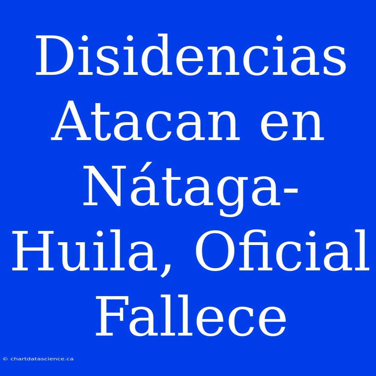 Disidencias Atacan En Nátaga-Huila, Oficial Fallece