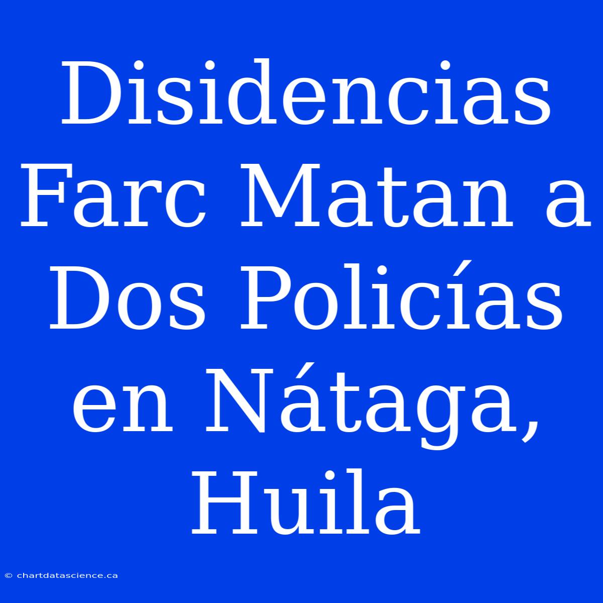 Disidencias Farc Matan A Dos Policías En Nátaga, Huila