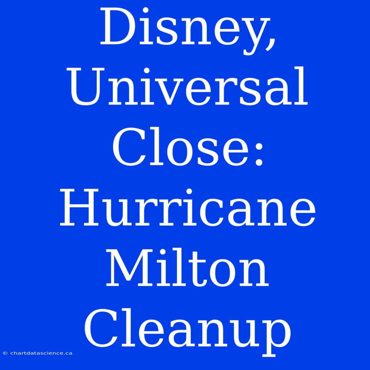 Disney, Universal Close: Hurricane Milton Cleanup