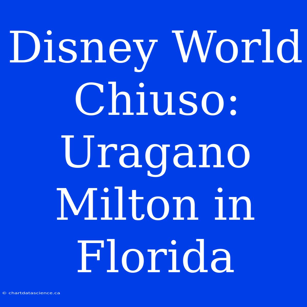 Disney World Chiuso: Uragano Milton In Florida