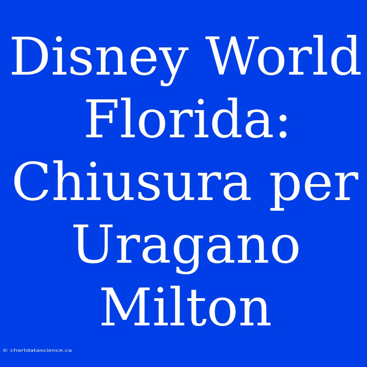 Disney World Florida: Chiusura Per Uragano Milton