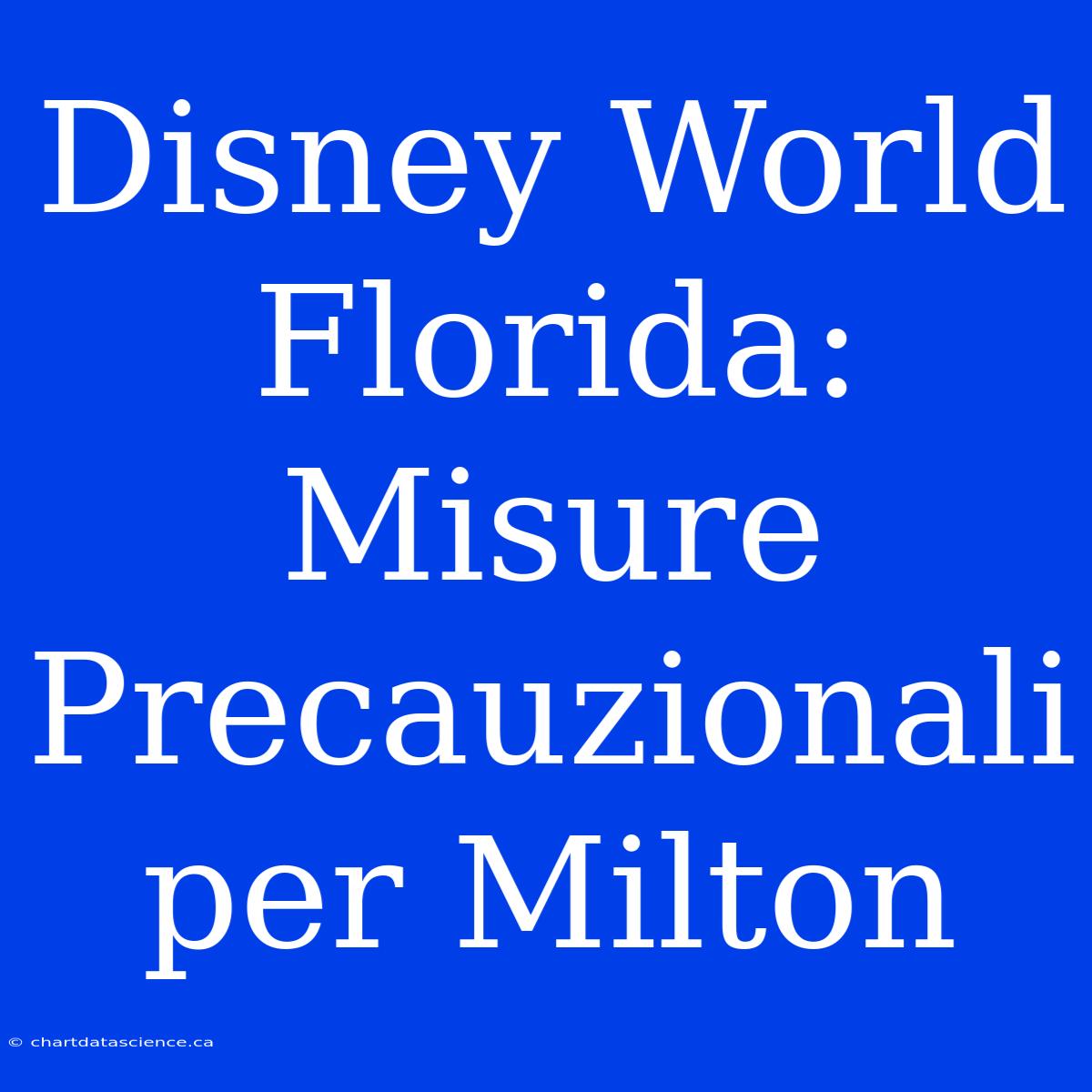 Disney World Florida: Misure Precauzionali Per Milton