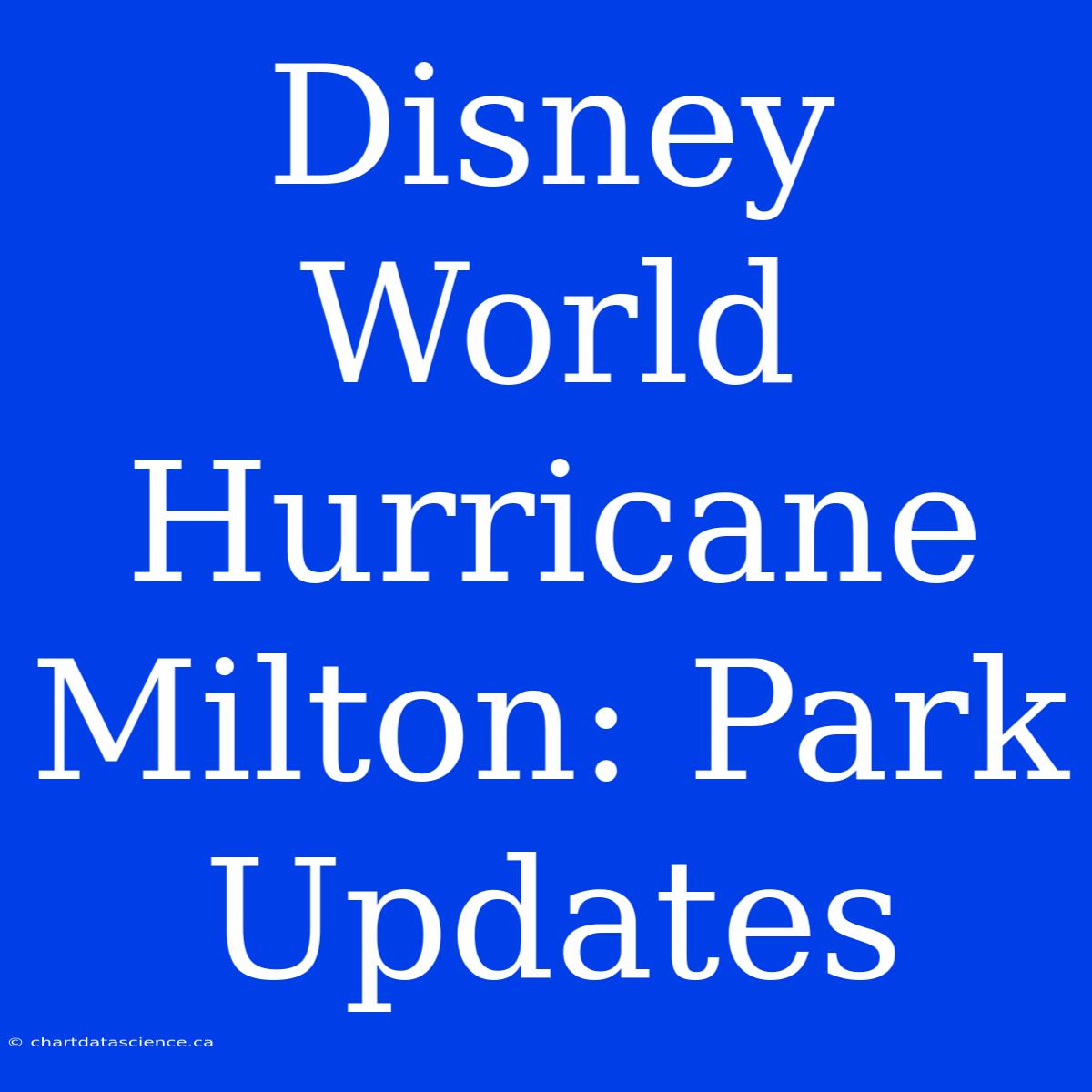 Disney World Hurricane Milton: Park Updates