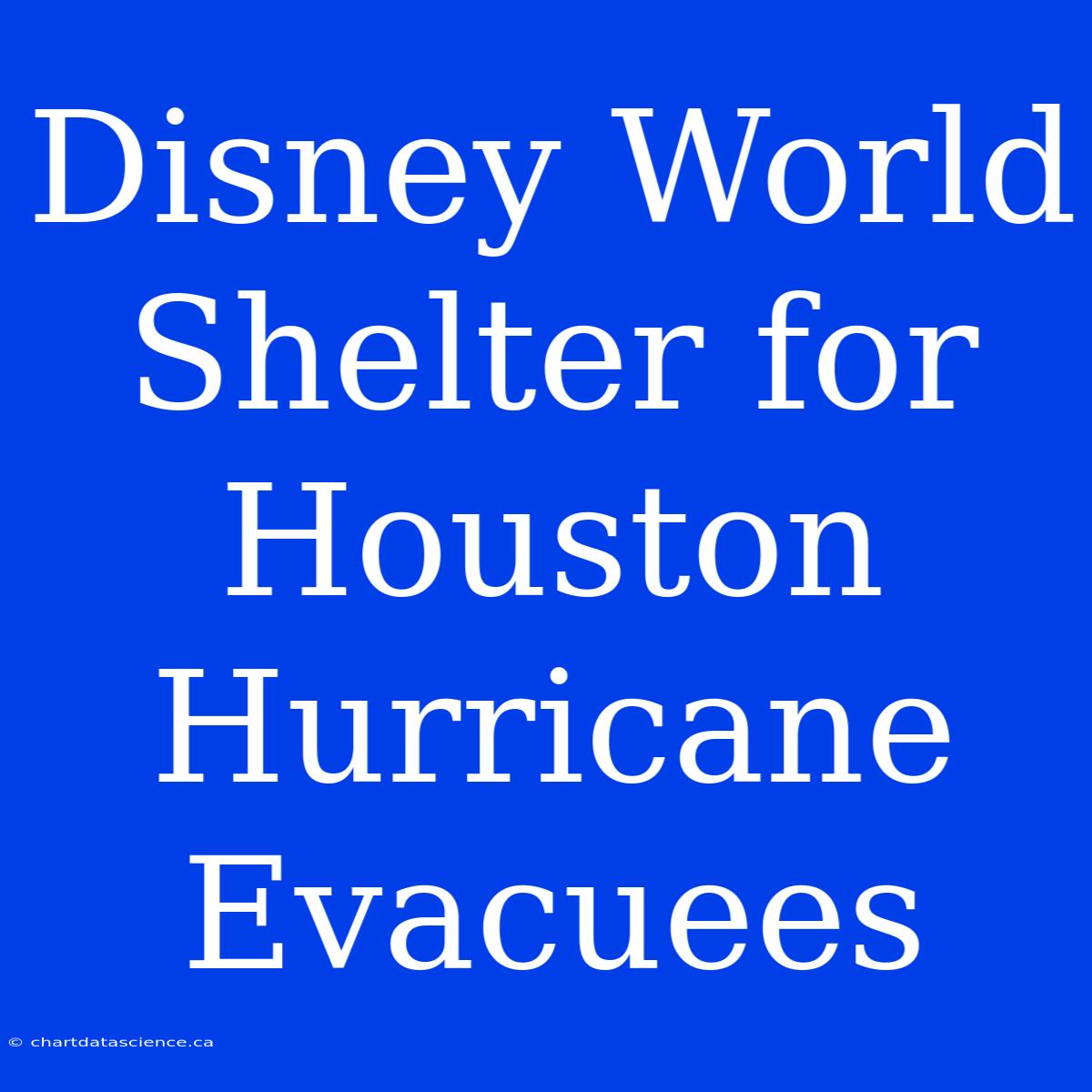 Disney World Shelter For Houston Hurricane Evacuees