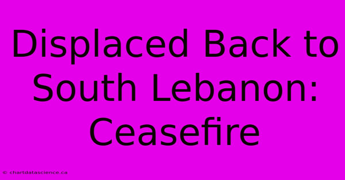 Displaced Back To South Lebanon: Ceasefire